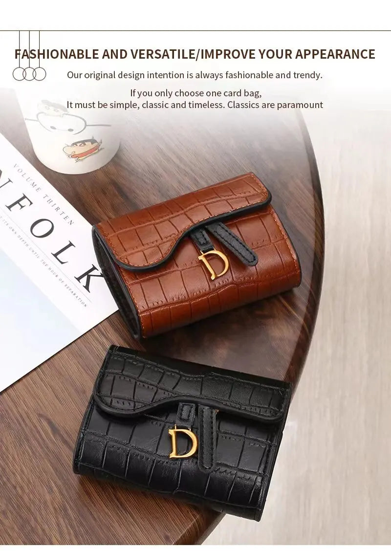 Women Luxury Card Holder Short Walet MiniPU Letter Wallet Multi Card Card Holder SmalMulti Functiona Clutch Bag