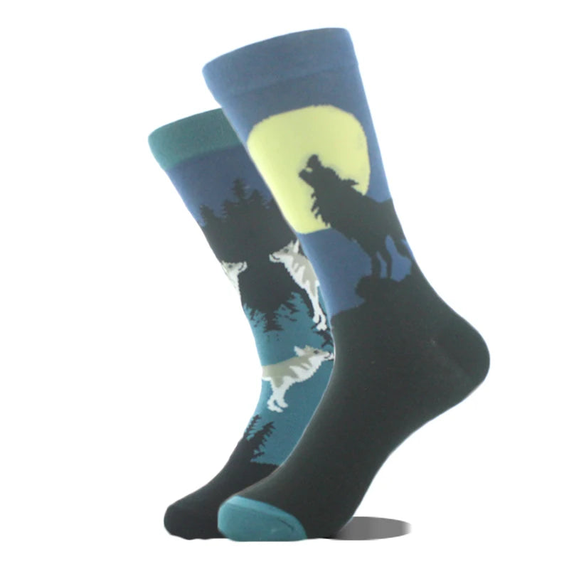AB Happy Cotton Funny Socks Men Beer Panda Duck Crazy Design Sokken Unisex Novelty Plant Piano Crew Skateboard Calcetines Hombre