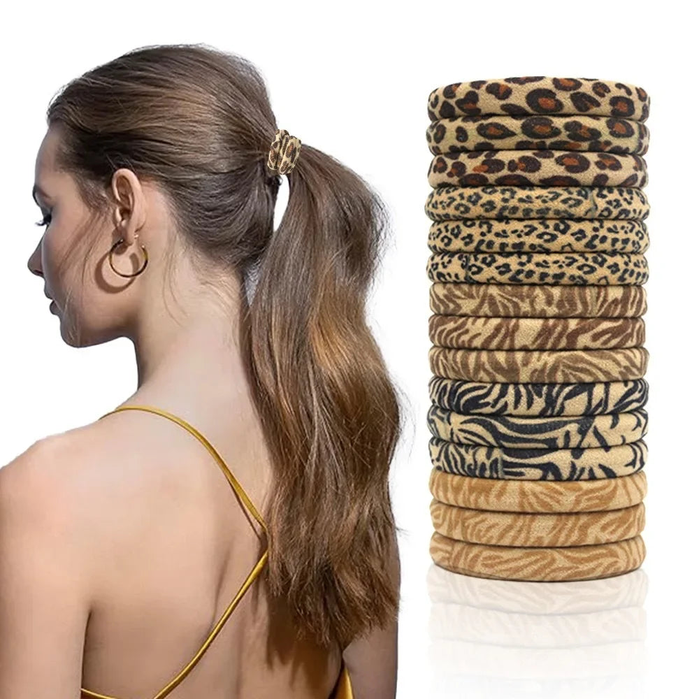 5-100Pcs High Elastic Leopard Print Hair Rope Women Fashion Pony Tails Holders Girls Towel Hair Ties Hairs Accessories Headwear