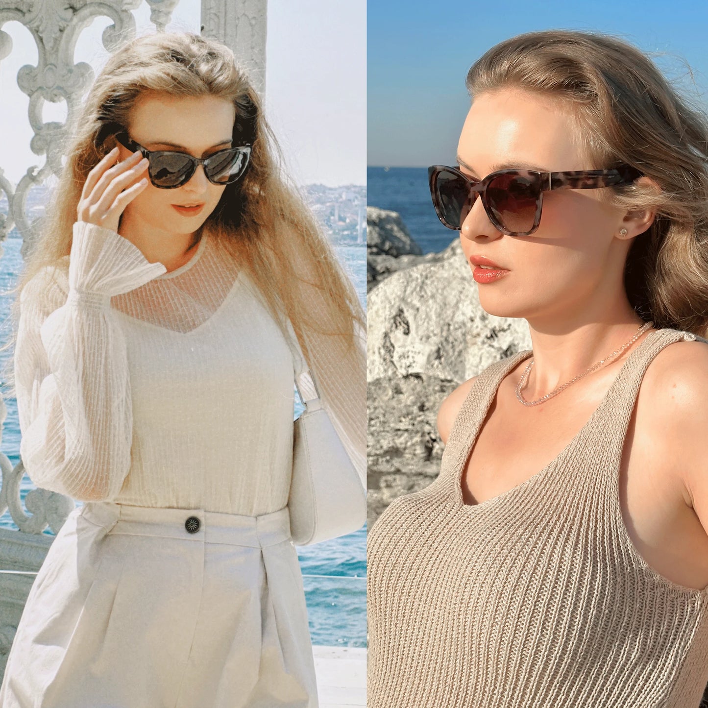 ZENOTTIC Fashion Original Thick Butterfly Frame Polarized Sunglasses for Women Chunky Uv400 Protection Shade Cat Eye Sun Glasses