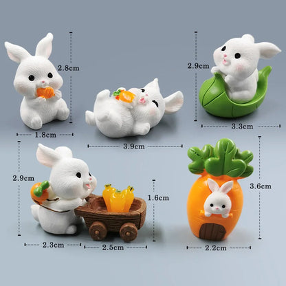 2025 Hot Easter Cute Rabbit Figurine Diy Landscape Home Kawaii Room Decor Miniature Fairy Garden Decoration Accessories Modern