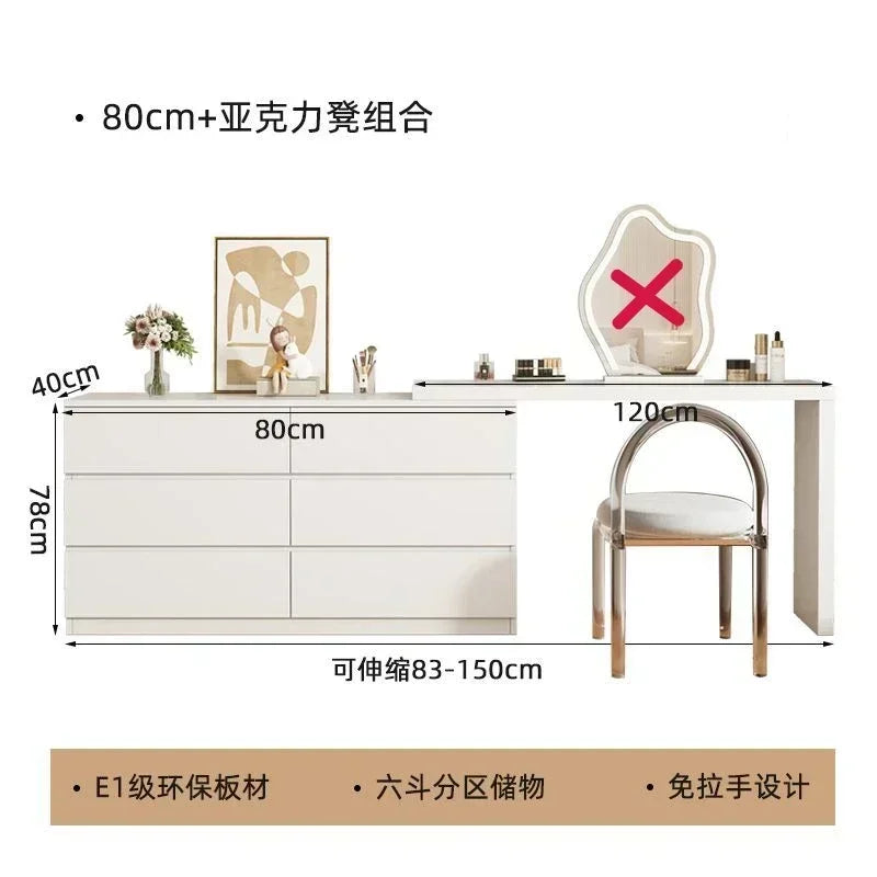 Luxury Dressing Table Drawer White Makeup Mirror Corner Desk Dresser Table Cabinet Organizers Storage Penteadeira Home Furniture