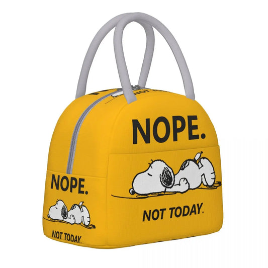 Large Capacity cartoon dog  Nope Not Today Insulated Lunch Bags Accessories Lunch Food Box Thermal Cooler For School