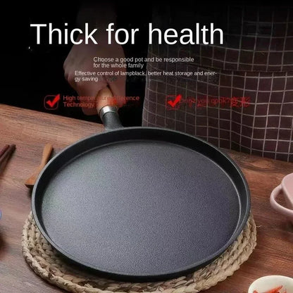 26cm Cast Iron Frying Pan Uncoated Non-stick Egg Pancake Pan Crepe Maker Steak Frying Pot Gas Induction Cooker Kitchen Cookware