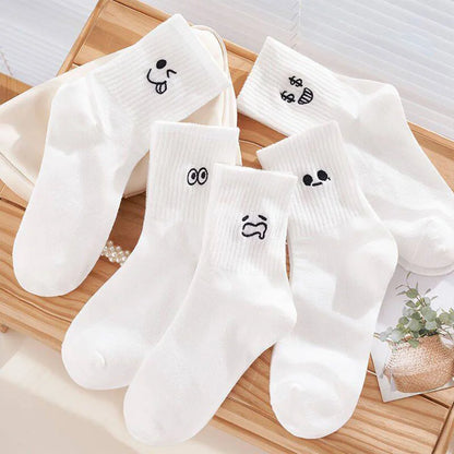 5Pcs/10Pc/20Pcs Casual Men's Spring And Summer Deodorant Absorbent Mid-tube Socks Breathable Casual White Durable Socks