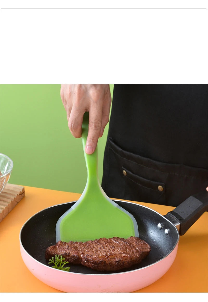 1PC Silicone Spatula Wide Mouth Non-stick Scraper Steak Beef Egg Cooking Spatula Pancake Baking Tools Kitchen Cooking Shovel