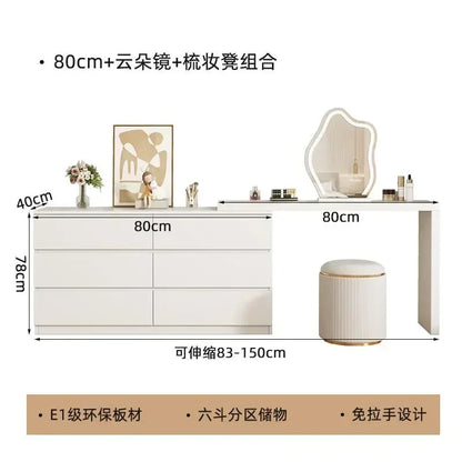 Luxury Dressing Table Drawer White Makeup Mirror Corner Desk Dresser Table Cabinet Organizers Storage Penteadeira Home Furniture