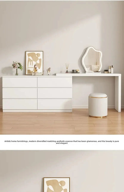Luxury Dressing Table Drawer White Makeup Mirror Corner Desk Dresser Table Cabinet Organizers Storage Penteadeira Home Furniture
