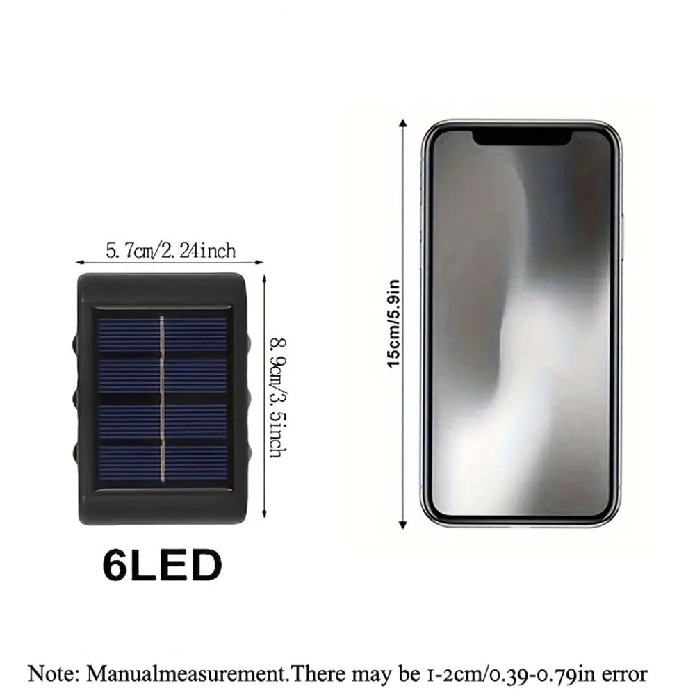 1pc 2/4/6/8/10/12LEDs Solar LED Wall Lights, Outdoor Wall Lamp For Garden, Patio, Ambient Light