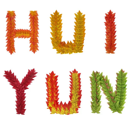 50pcs Artificial Maple Leaf Halloween Harvest Festival Home Decoration Boneless Feel Red Single Piece Artificial Maple Leaf