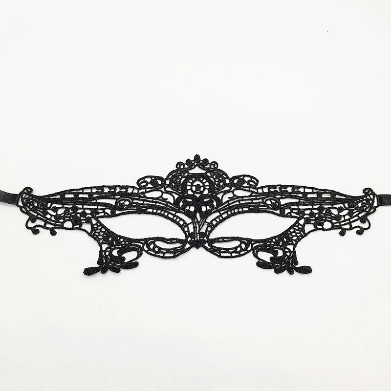 Black Color Sexy Women Lace Masquerade Mask for Carnival Halloween Half Face Cosplay Masks Festive Animal Party Supplies
