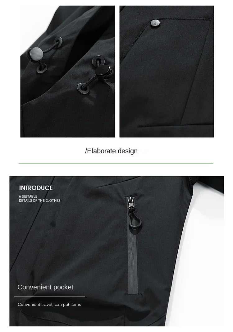 New Camping Jacket Men Windbreak Coat Plus Size 8XL Fashion Casual Waterproof Jacket Male Solid Color Outerwear Big Size