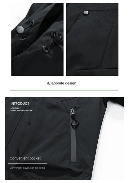 New Camping Jacket Men Windbreak Coat Plus Size 8XL Fashion Casual Waterproof Jacket Male Solid Color Outerwear Big Size