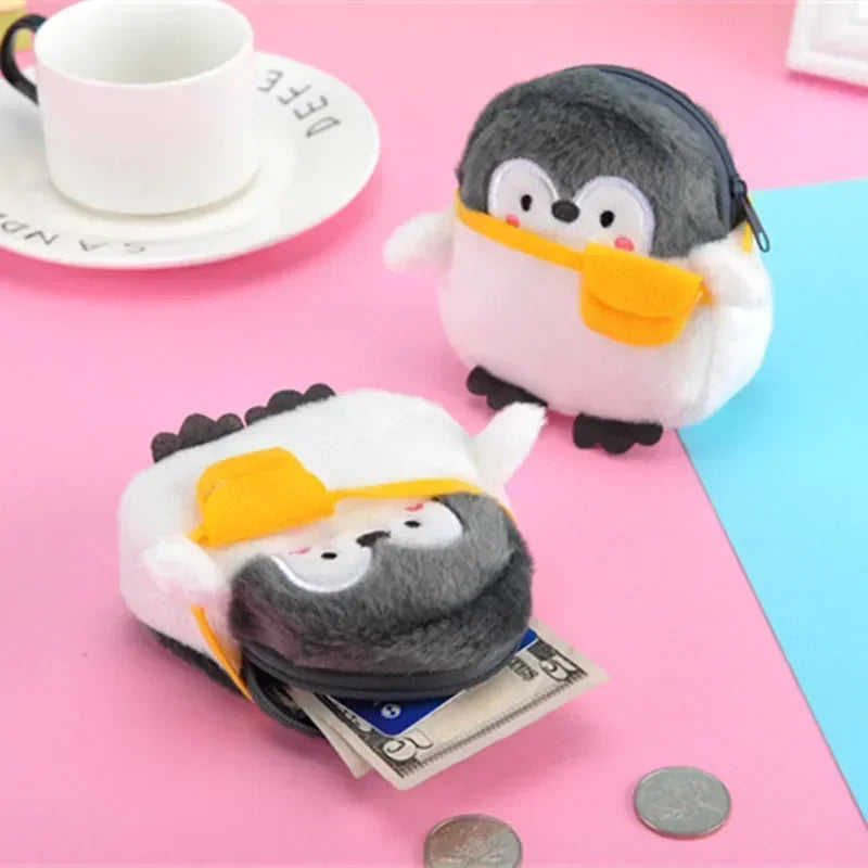 1PC Cute Chicken Plush Coin Purse Zipper Change Purse with Keychain Small Headphone Lipstick Bag Mini Wallet Money Bag Kids Gift