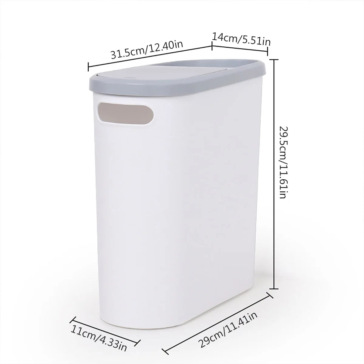 Home Trash Can with Lid Large Capacity Bathroom Garbage Bin Room Creative Press Type Gap Bin Kitchen Plastic Basket Garbage Can