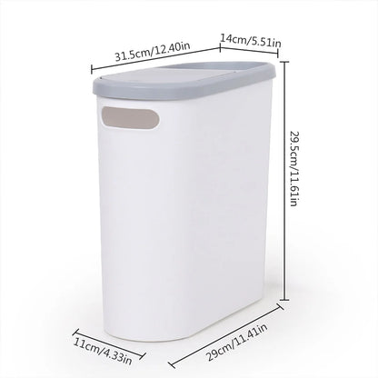 Home Trash Can with Lid Large Capacity Bathroom Garbage Bin Room Creative Press Type Gap Bin Kitchen Plastic Basket Garbage Can