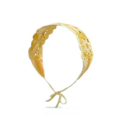 Cartoon Crochet Mushroom Hair Bands Vintage Fashion Hair Scarf For Women Flower Knit Holiday Headband Headwrap Hair Accessories