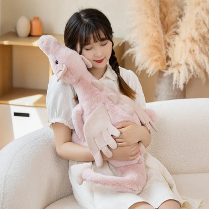Giant Soft Plush Toy Flying Dragon Plush Toys White Green Pink Dinosaur Pillow Stuffed Animal Soft Doll Birthday Gifts Decor