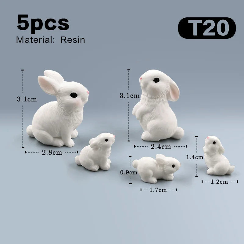 2025 Hot Easter Cute Rabbit Figurine Diy Landscape Home Kawaii Room Decor Miniature Fairy Garden Decoration Accessories Modern