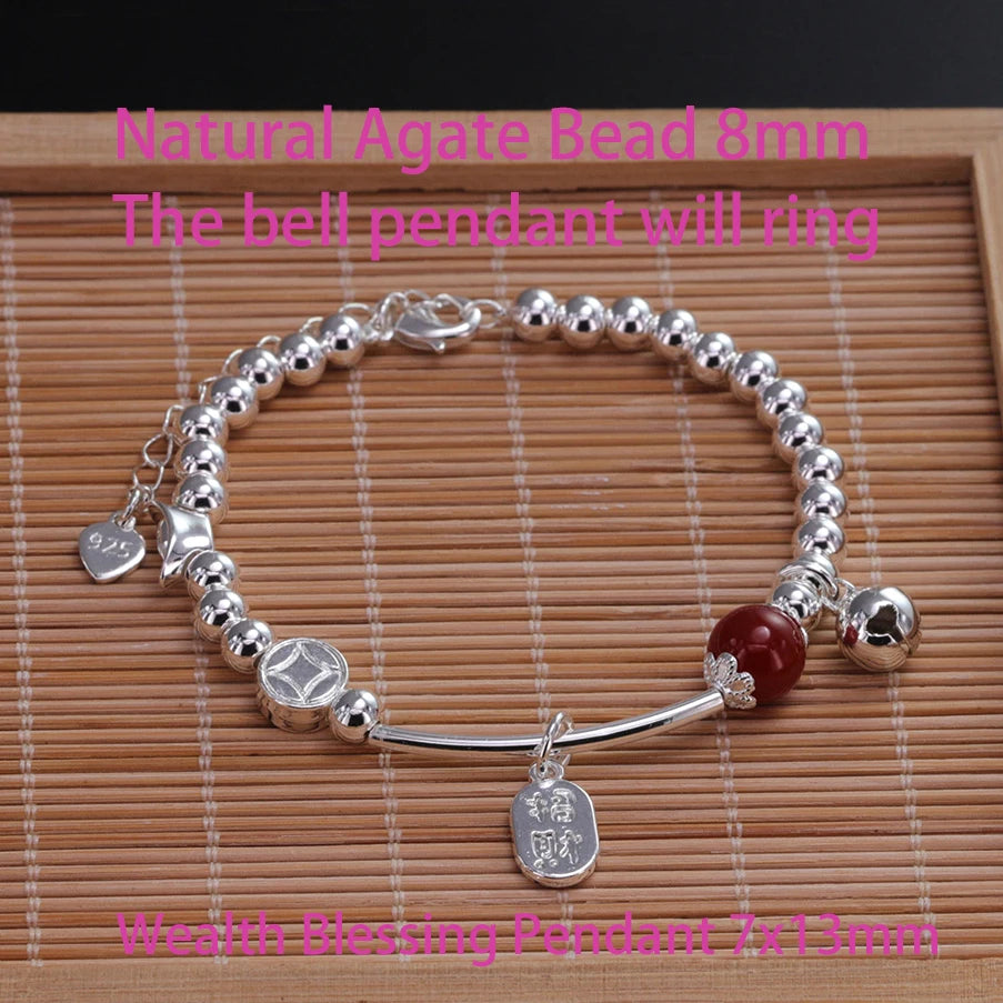 VENTFILLE 925 Sterling Silver Diamond-Studded Butterfly Bracelet Women's Fashion Temperament Flower Adjustable Bracelet