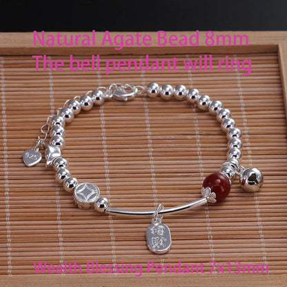 VENTFILLE 925 Sterling Silver Diamond-Studded Butterfly Bracelet Women's Fashion Temperament Flower Adjustable Bracelet