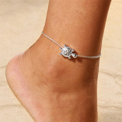 VAGZEB 2024 New Bohemia Handcuffs Anklet Multilayer Silver Color Foot Chain Fashion Ankle Bracelet For Women Beach Jewelry
