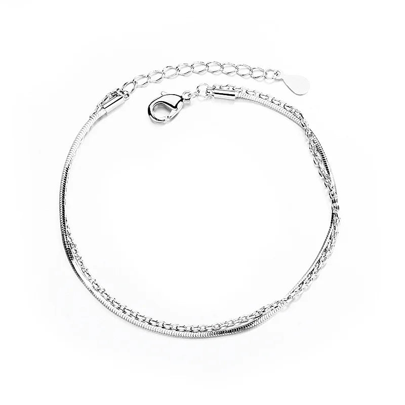 VENTFILLE 925 Sterling Silver Diamond-Studded Butterfly Bracelet Women's Fashion Temperament Flower Adjustable Bracelet