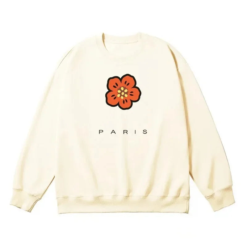 Autumn/Winter  Korean Version Best Seller Tops Cotton Hoodie Brand Flowers Printing Quality  Women Lover Long Sleeve Tracksuit