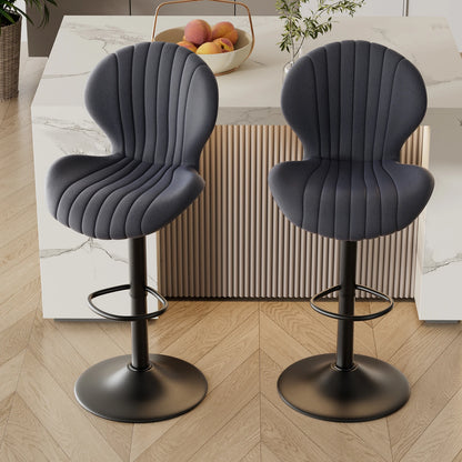 Living Room Chairs  2 Pcs Set Dining Chair Backrest Bar Stools Luxury Modern Soft Bag Stool Adjustable Height Rotating Kitchen Home Furniture
