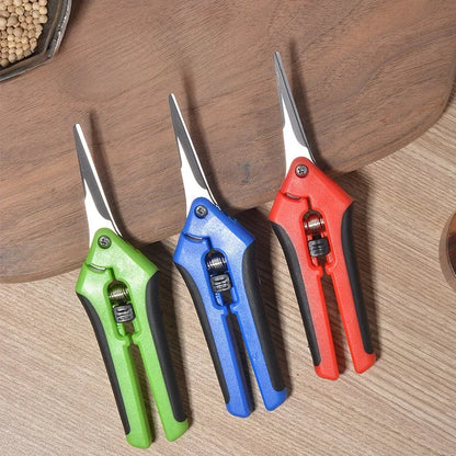 Garden Stainless Steel Flower Scissors Pruning Fruit Pruning Grape Pruning Straight Head Gardening Scissors Pruning Flowers