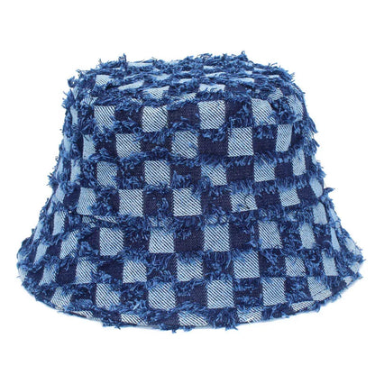 Spring Summer Strawberry Embroidery Denim Jeans Bucket Hat Legent Fisherman Hats for Women Foldable Sport Sun Beach Panama Caps