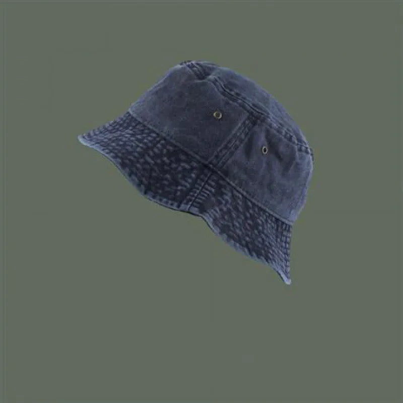 Retro Washed Cowboy Bucket Hat Women Men Wide Brim Sunhat Spring Summer Solid Color Denim Panama Fisherman Cap