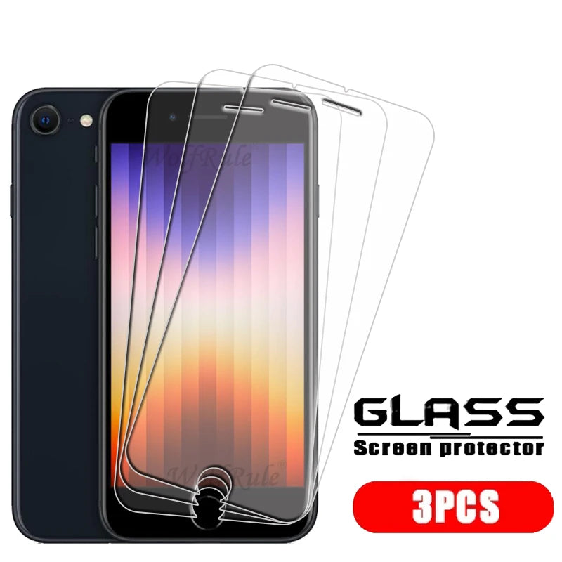 4Pcs For iPhone SE 2022 Glass iPhone SE 2022 2020 7 8 Plus Tempered Glass Transparent Clear 9H Screen Protector iPhone SE 2022
