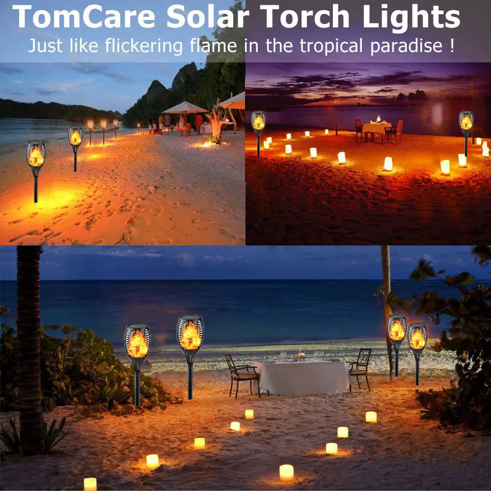 12/33/96 LED Solar Torch Light Lawn Garden Plug in Light Outdoor Courtyard Waterproof Induction Decoration Landscape Flame Light