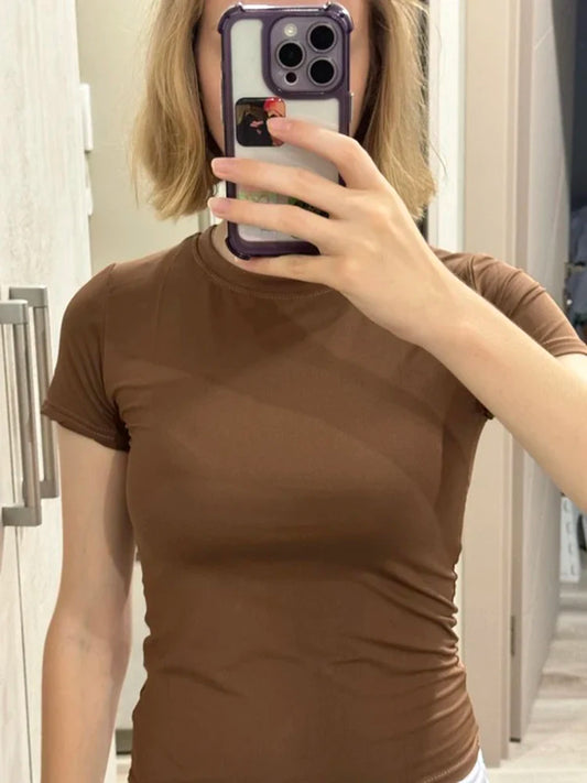 y2k Clothes crop tops Summer 2024 Vintage Harajuku T-shirts Solid Color Aesthetic Clothing Women Tube Tops