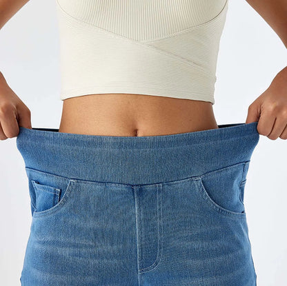 Women Baggy Jeans Streetwear High Waist Wide Leg Denim Pants Retro Elastic Waist Blue Loose Female Trousers