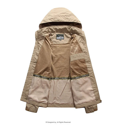 Camping Hiking Jacket Men Spring Autumn Outdoor Sports Breathable Coats Climbing Trekking Windbreaker Travel Waterproof Jacket