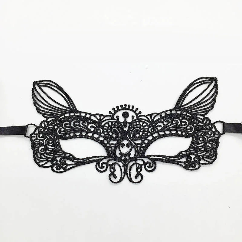 Black Color Sexy Women Lace Masquerade Mask for Carnival Halloween Half Face Cosplay Masks Festive Animal Party Supplies