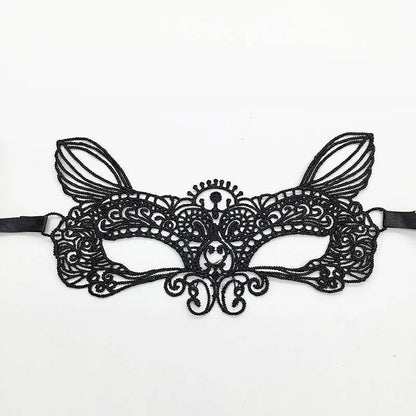 Black Color Sexy Women Lace Masquerade Mask for Carnival Halloween Half Face Cosplay Masks Festive Animal Party Supplies