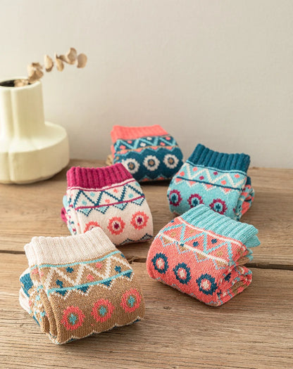 5Pairs New Design Witner Socks Thick Warm Christmas Socks Man Women Couple Socks Free Size 9022