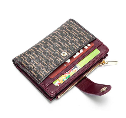 CH Luxury Brand Classic Retro Square Design Card Case Fashion Button Classic Folding Money Clip Compact Lightweight Luxury Women