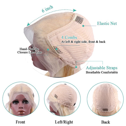 Blonde Body Wave Lace Front Wig HD Transparent Lace 13x4 13x6 Human Hair Wig 613 Pre Plucked Full Frontal Wigs For Black Women