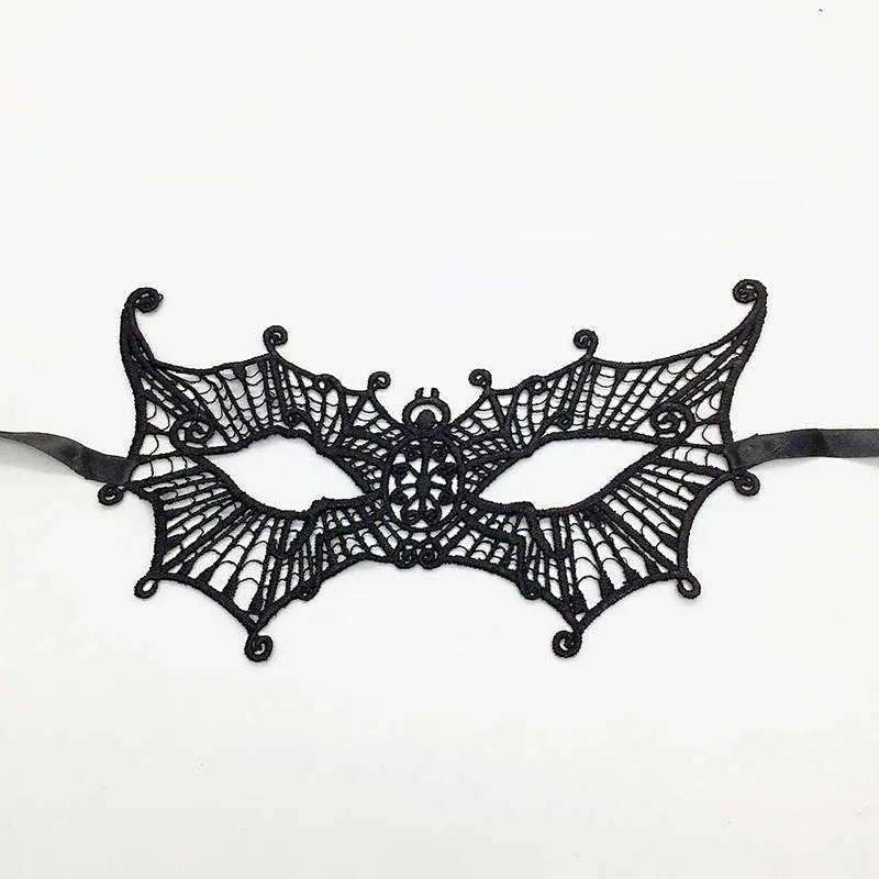 Black Color Sexy Women Lace Masquerade Mask for Carnival Halloween Half Face Cosplay Masks Festive Animal Party Supplies