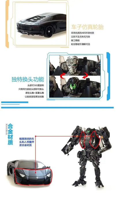 Transformation Robot Toy 4 Dark Lockdown Robot Car Figures Film Version Deformed Car Toy Children's Birthday Gift