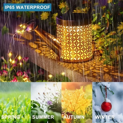 LED Solar Watering Can Light Hanging Kettle Lantern Light Outdoor Waterproof Villa Path Lawn Yard Garden Decoration Lamp