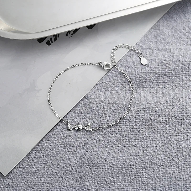 VENTFILLE 925 Sterling Silver Diamond-Studded Butterfly Bracelet Women's Fashion Temperament Flower Adjustable Bracelet