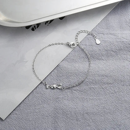 VENTFILLE 925 Sterling Silver Diamond-Studded Butterfly Bracelet Women's Fashion Temperament Flower Adjustable Bracelet
