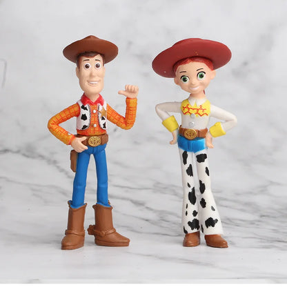 Disney 7PCS Toy Story 4 Action Figures Toys Woody Jessie Buzz Lightyear Forky Pig Bear Figura Model Doll Figurine Kids Boy Gifts
