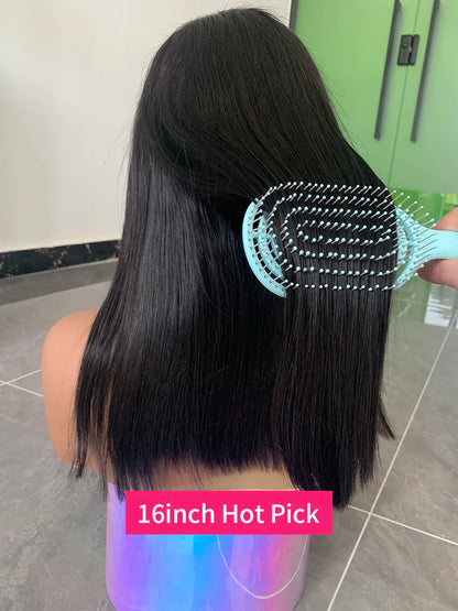 Raw Hair Vietnamese 250 Density 100 Human Hair Lace Frontal Wigs Straight Natural Black 13x6 Bob Wig Lace Front Human Hair Wigs