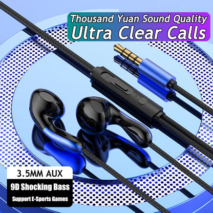 9D HIFI Heavy Bass Waterdrop Style Wired Earphones 3.5MM AUX/Type-C Digital Chip Headsets For Samsung Xiaomi Android Tablet PC